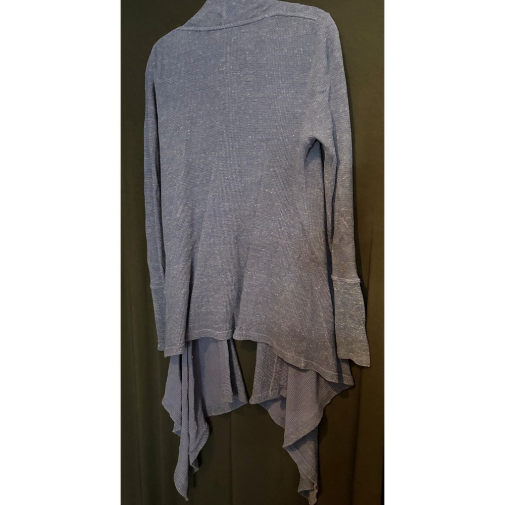 Women's Blue RuffHewn Waffle Knit Cardigan Size M - Picture 7 of 8